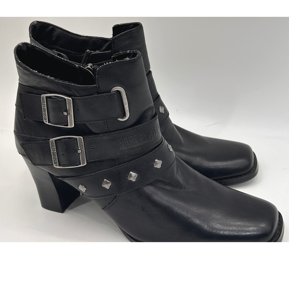 Harley-Davidson Womens Bridgit Shootie Black 4-Inch Boots Inside Zipper size 9.5